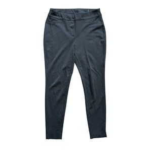 Chico's Slim Leg Pants Womens 1R 8 Charcoal Pull On‎ Ankle Stretch Career